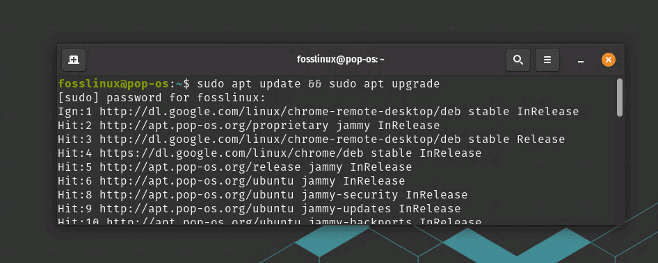 updating pop! os system