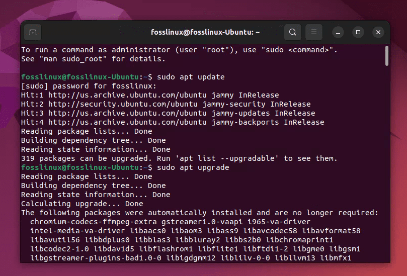 updating ubuntu