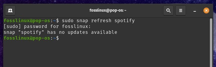 Updating a snap package