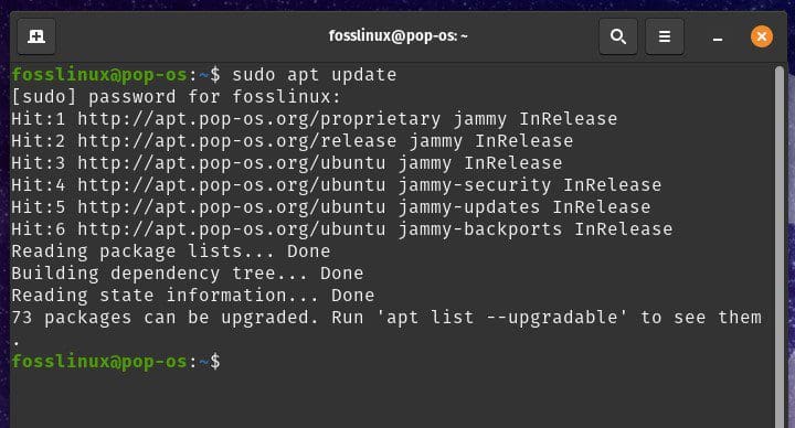 Updating the package manager