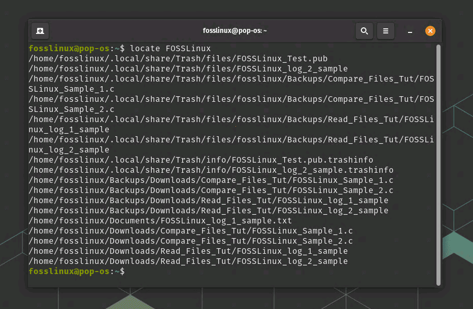 using locate command