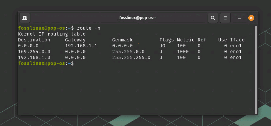 using route command