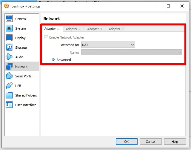 Virtual machines network settings