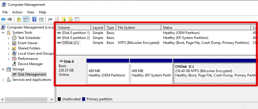 Adjusting partitions