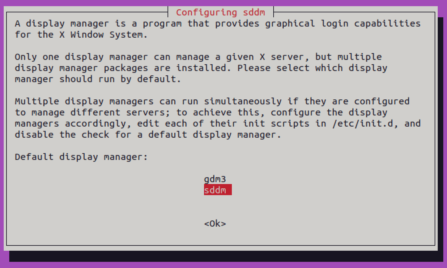 configure sddm display manager