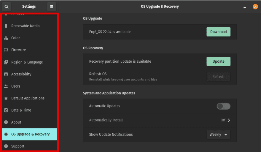 Configuring system settings