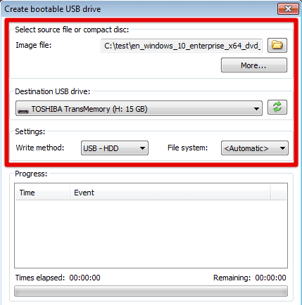 Creating a bootable USB drive for Windows