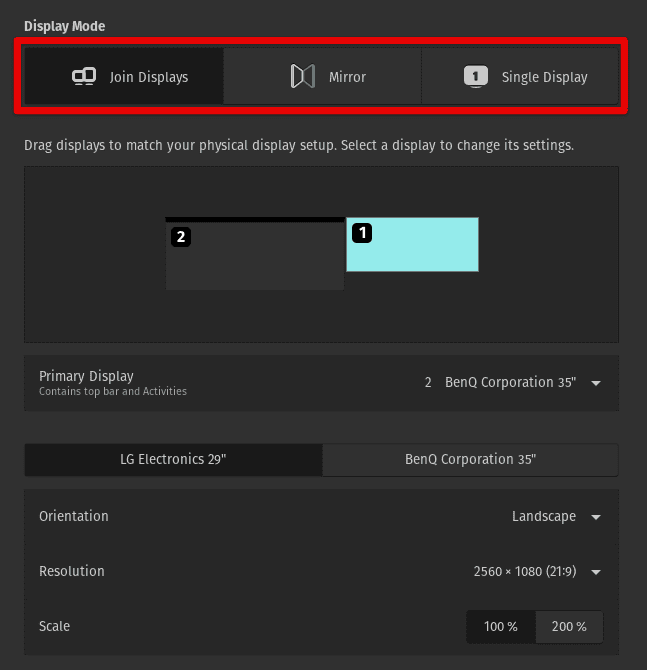 External monitor support