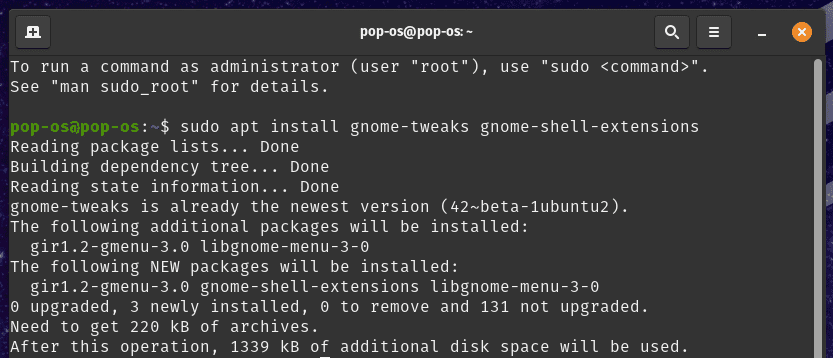 Installing GNOME shell extensions