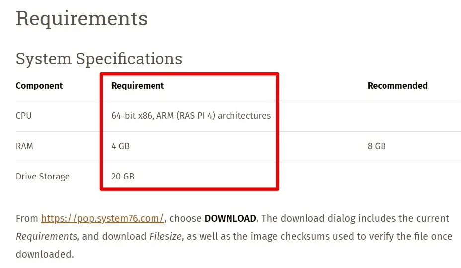 System requirements