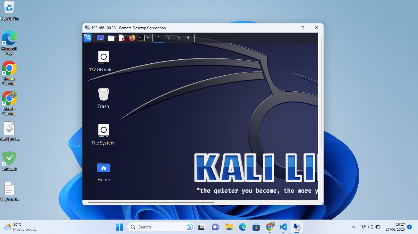 access kali remotely from your windows os min