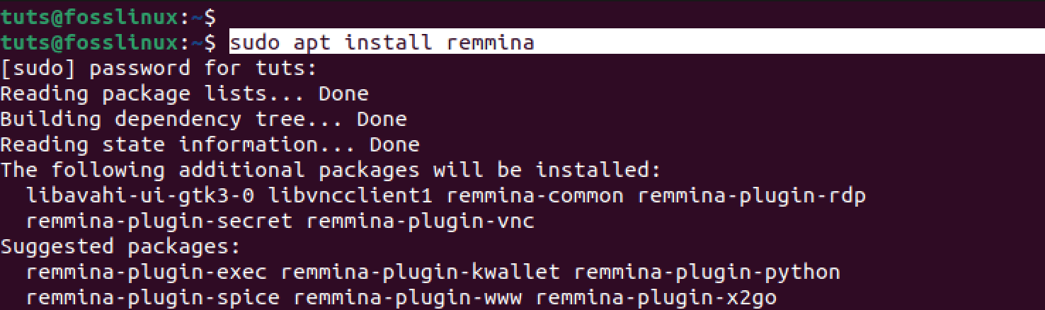 install remmina with apt