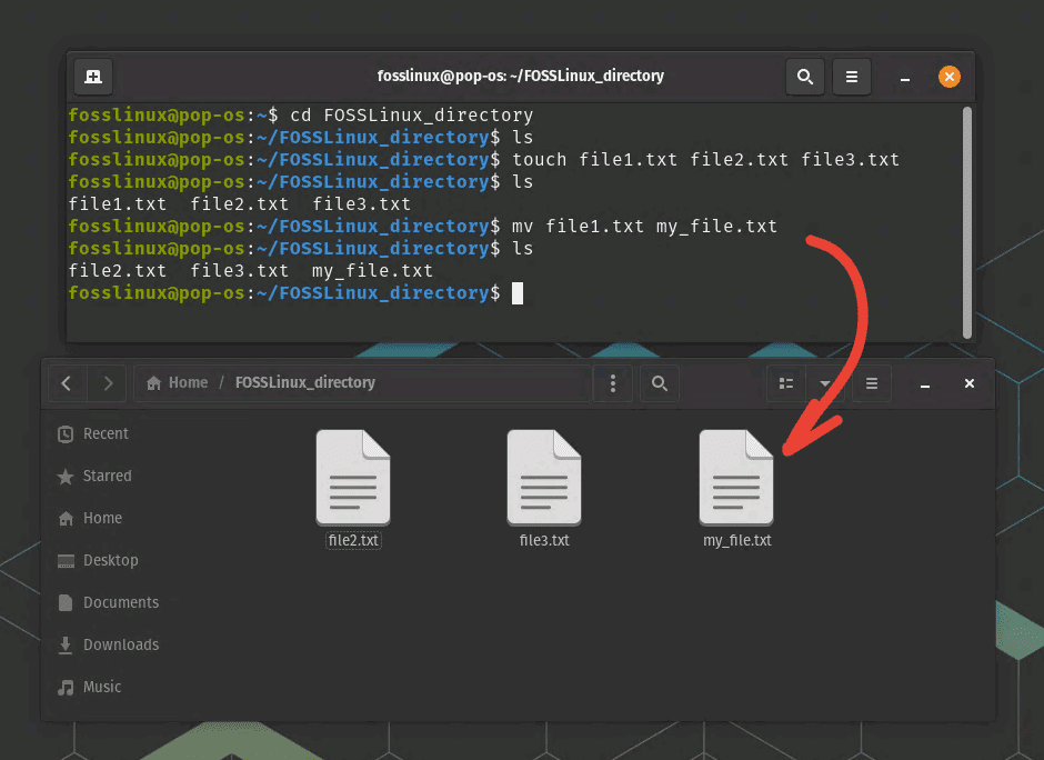 renaming a file using mv command