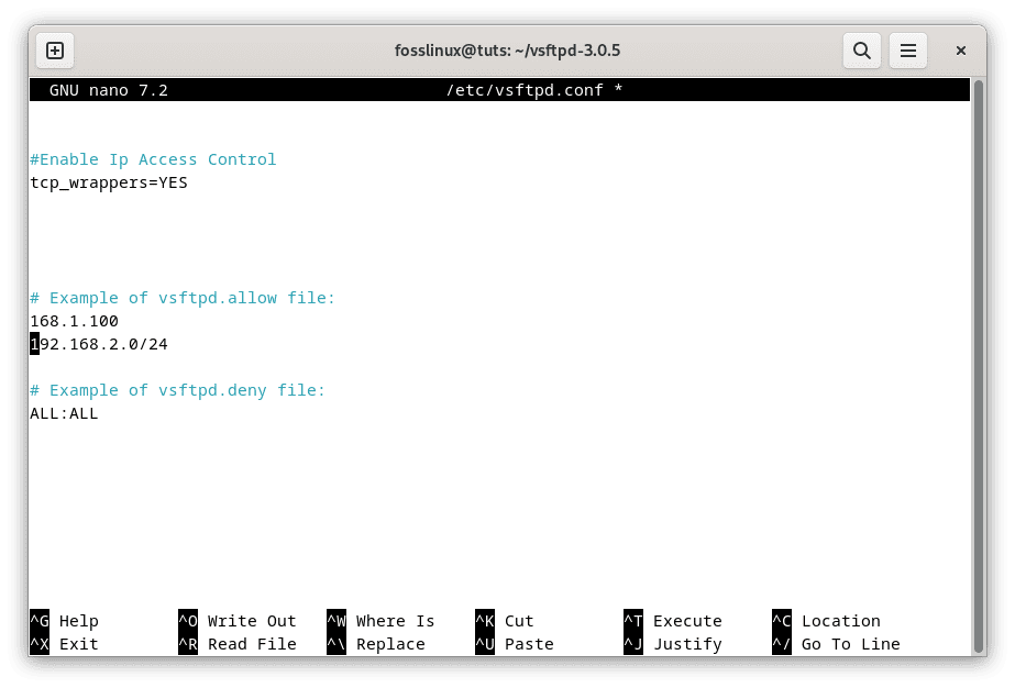 add allowed and denied ip addresses