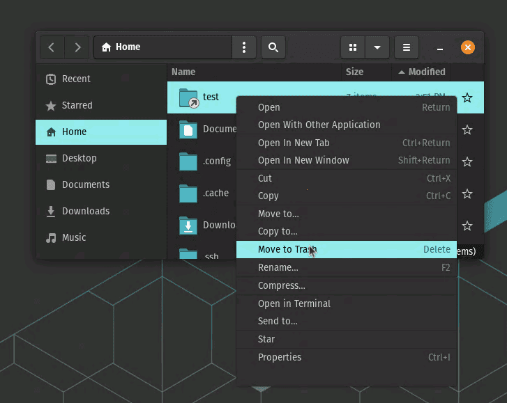 deleting symbolic link using file manager