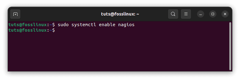 enable nagios at boot