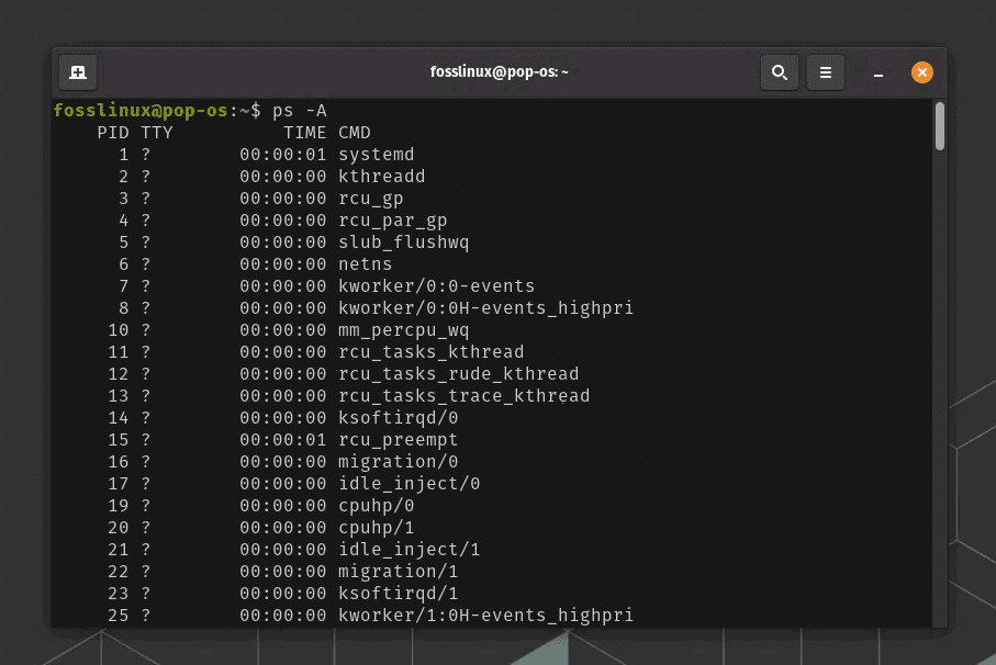 finding pid in linux