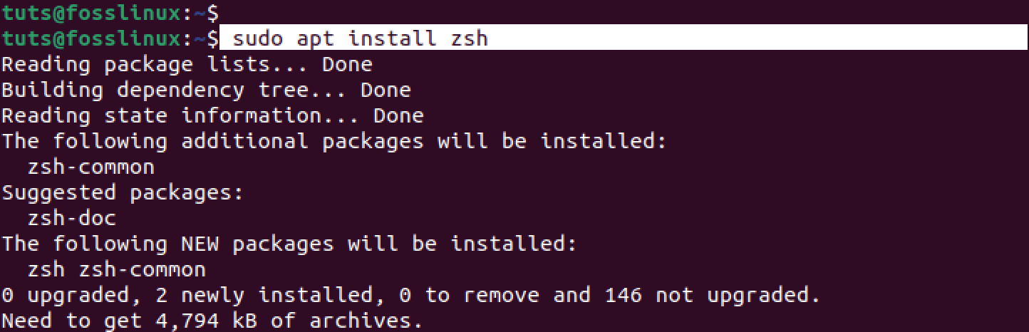 install zsh