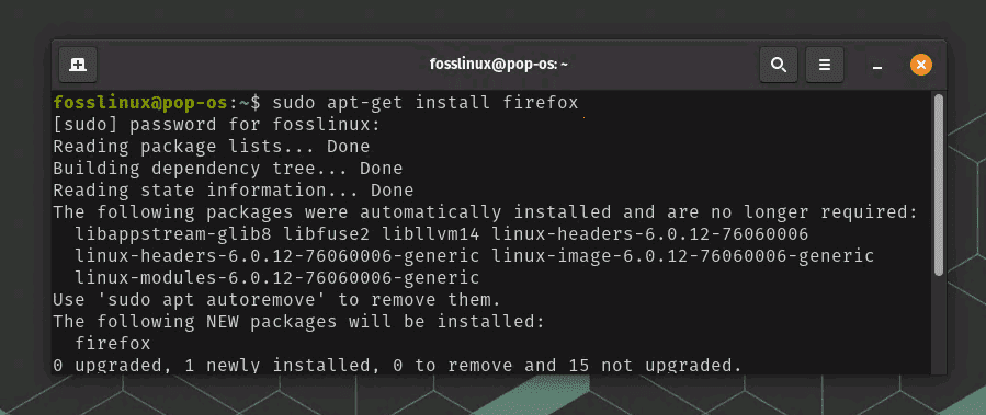 installing firefox on pop! os