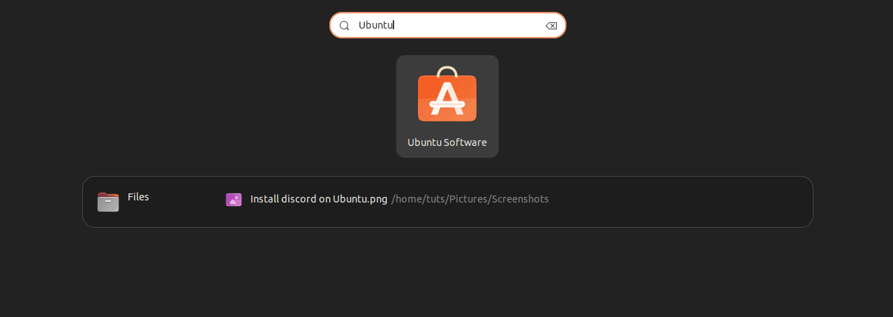 launch ubuntu software from the activities menu