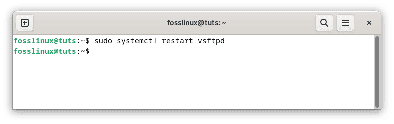 restart vsftpd