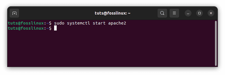 start apache service