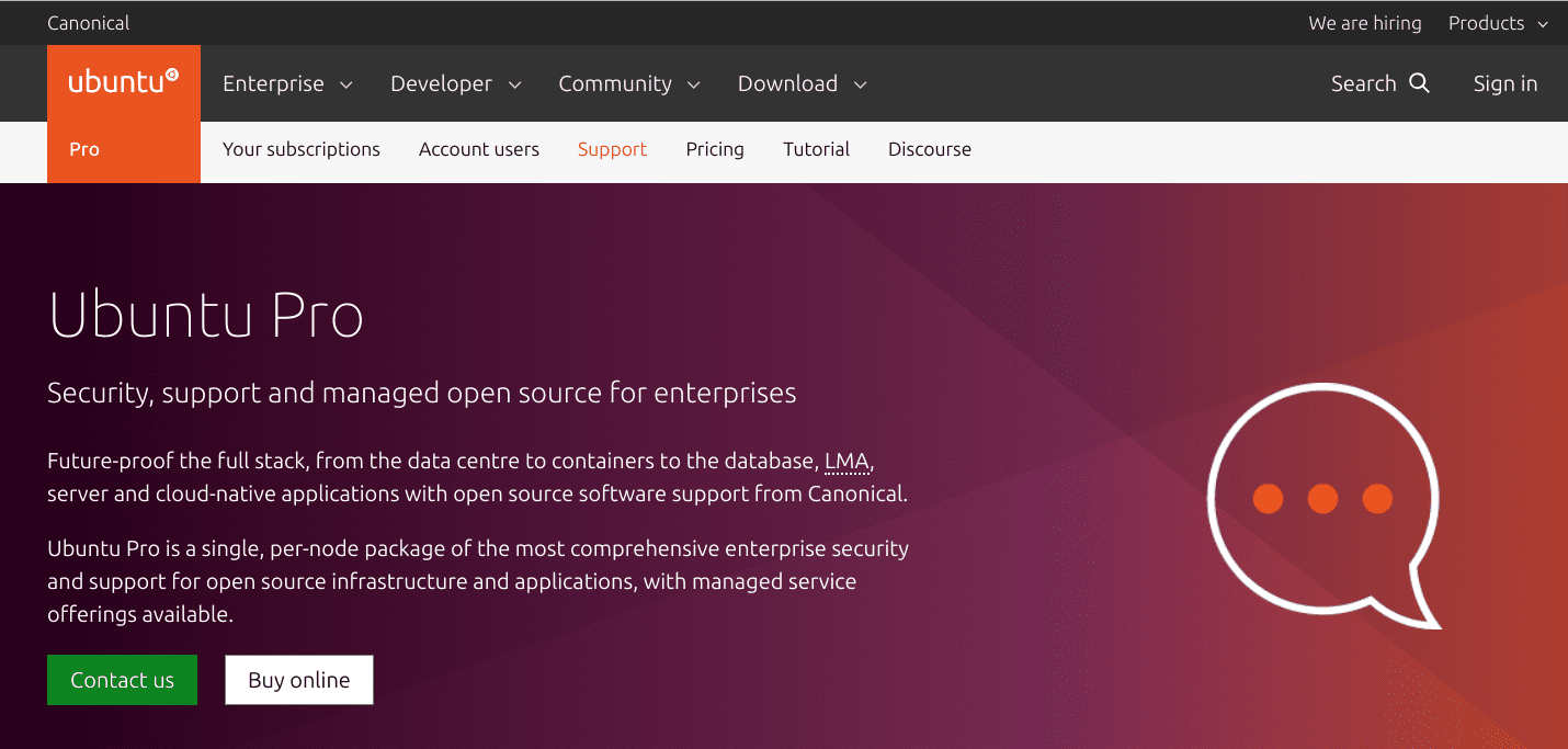 ubuntu commercial support