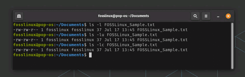 using ls command to view mtime, atime, and ctime