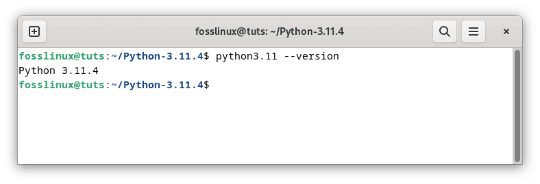verify installation of python 3.11.4