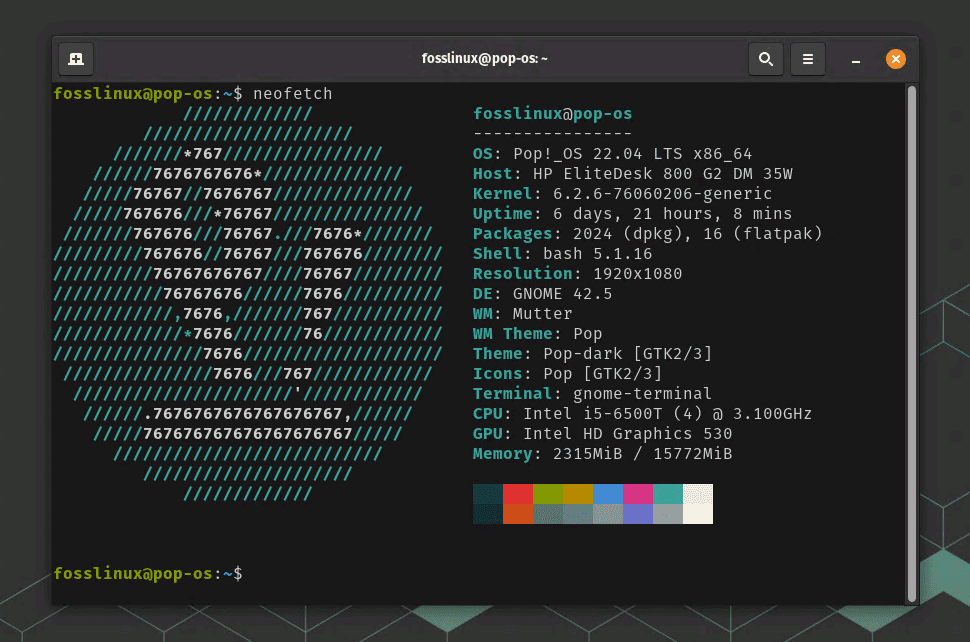 ascii art logo using neofetch command