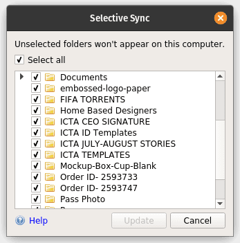 check folders you intend to backup