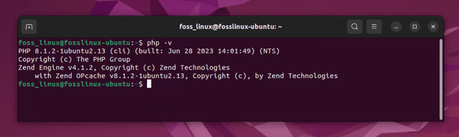 checking php version on ubuntu successful