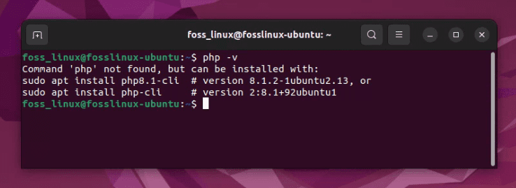 checking php version on ubuntu