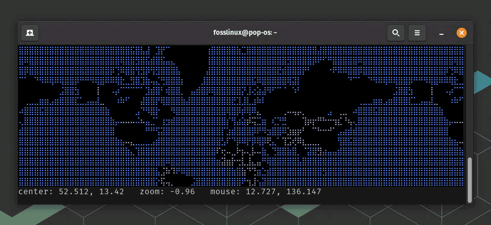 displaying world map on linux terminal