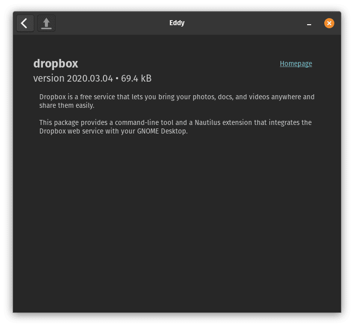 install dropbox by following onscreen prompts