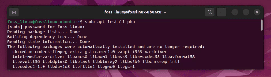 installing php on ubuntu