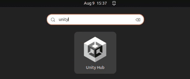 launching unity hub in ubuntu