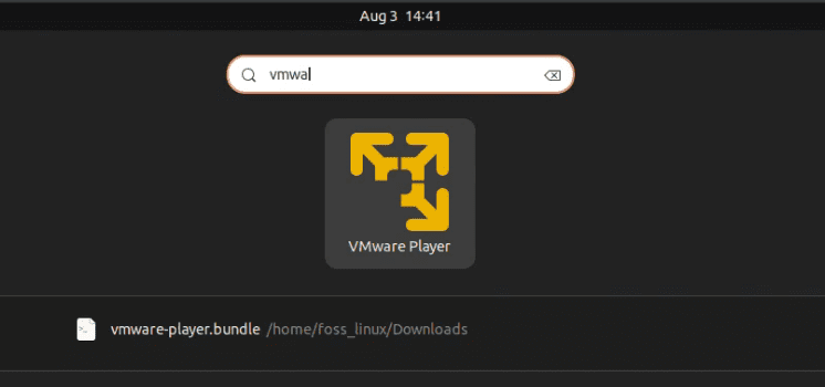 launching vmware player on ubuntu