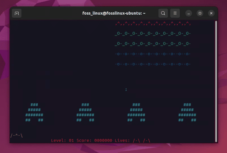 playing space invaders on ubuntu