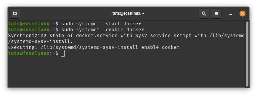 start and enable the docker engine