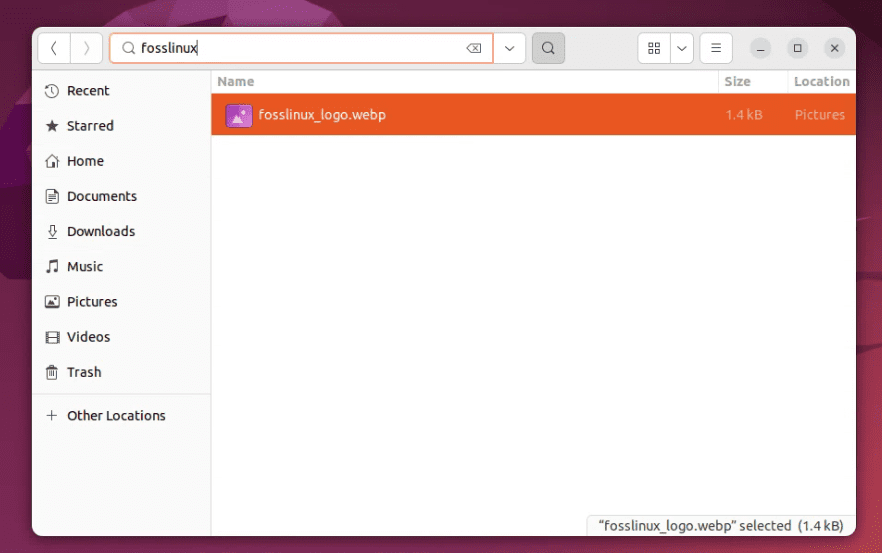 ubuntu 22.04 file manager search box