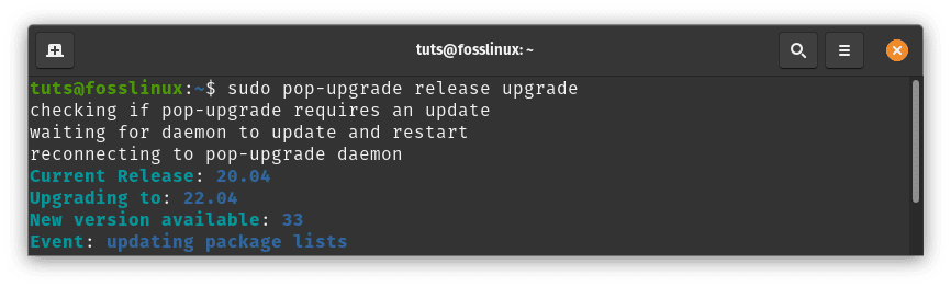 upgrade using commandline