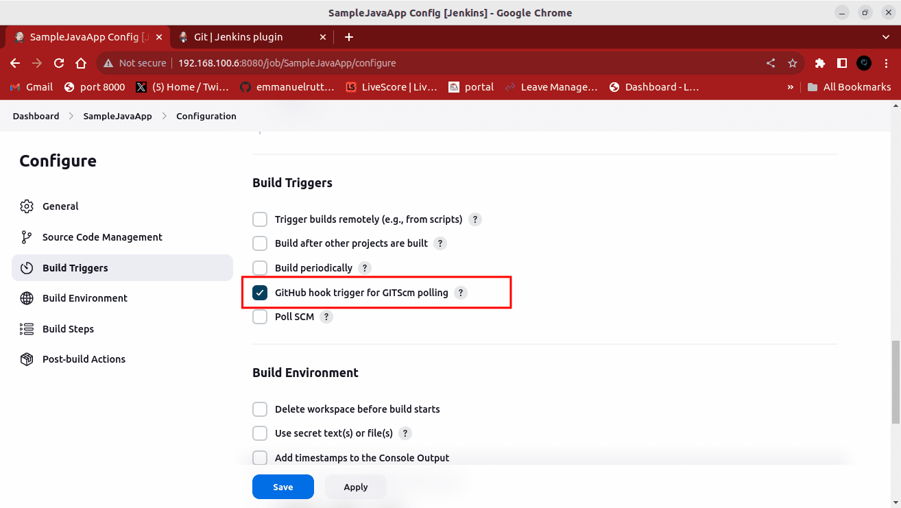 build triggers automatically