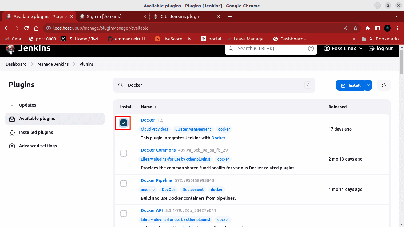 check box next to plugin name
