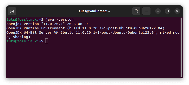 confirm installed java version