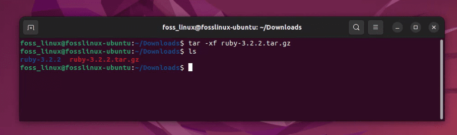 extracting tar gz file in ubuntu