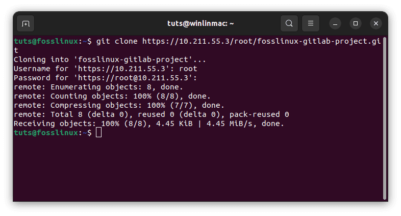 git clone using https