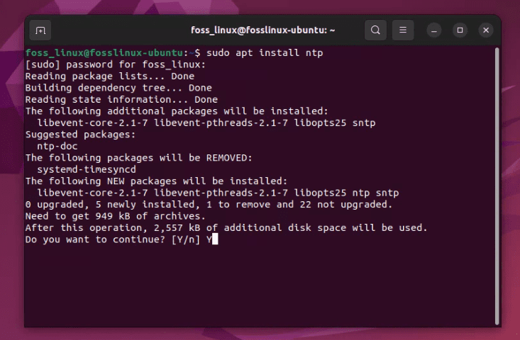installing ntp on ubuntu