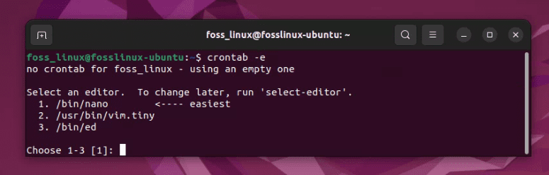 running crontab