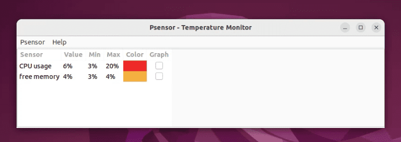 running psensor on ubuntu